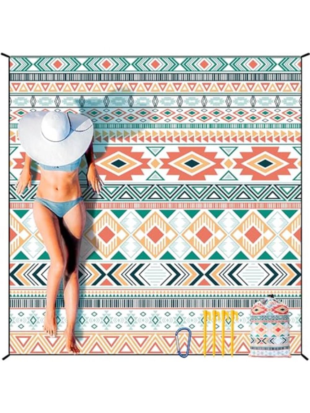 Oversized Waterproof Beach Blanket Sandproof Picnic Mat Outdoor Camping Nylon